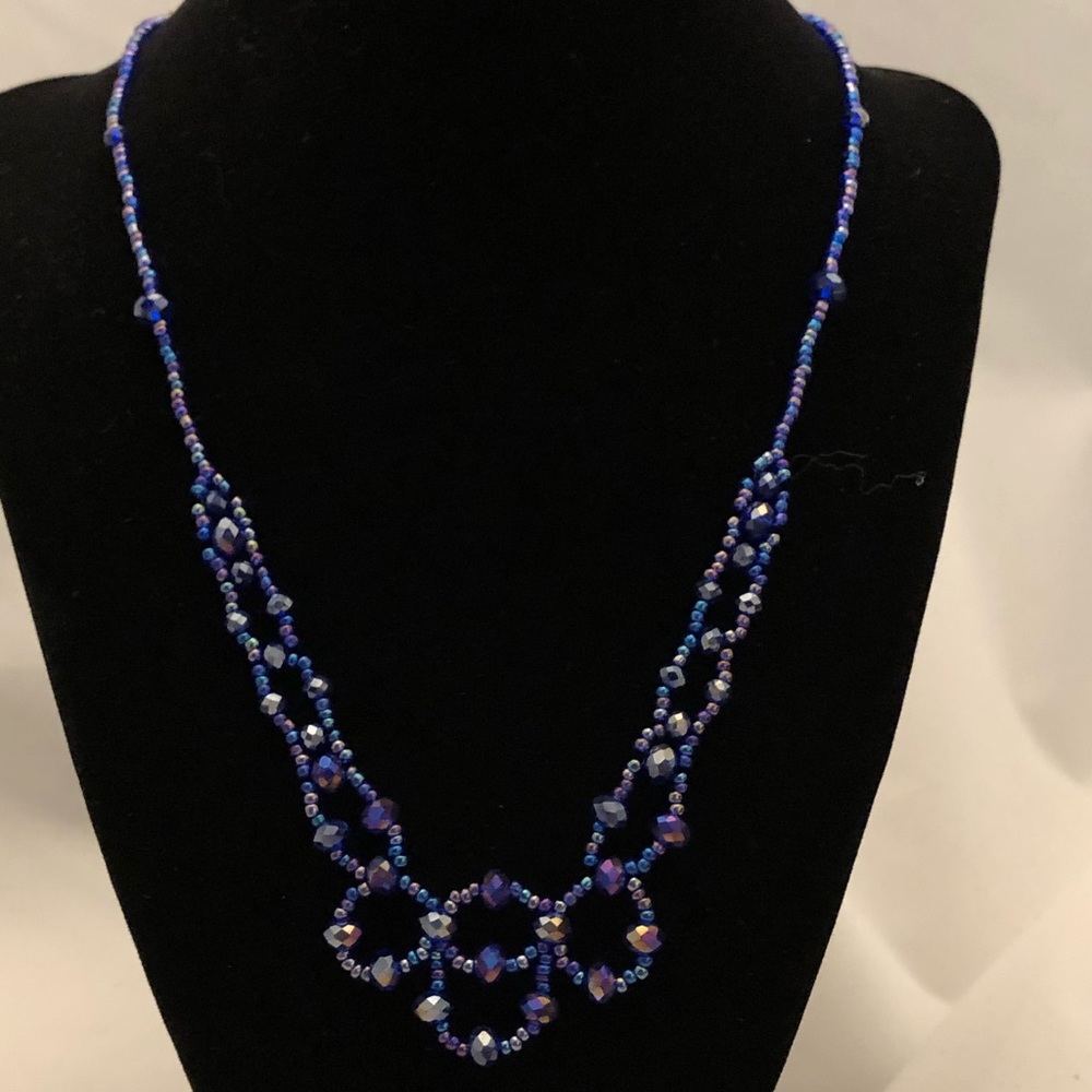 Handmade glass beaded necklace